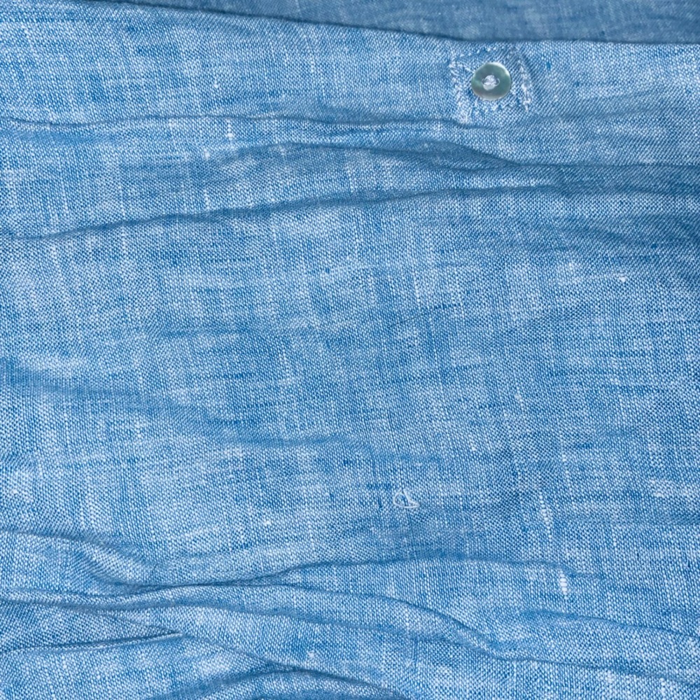 Tahari 100% Linen Long Sleeve Button Up Blue Top NO SIZE TAG SEE MEASUREMENTS - Picture 8 of 8